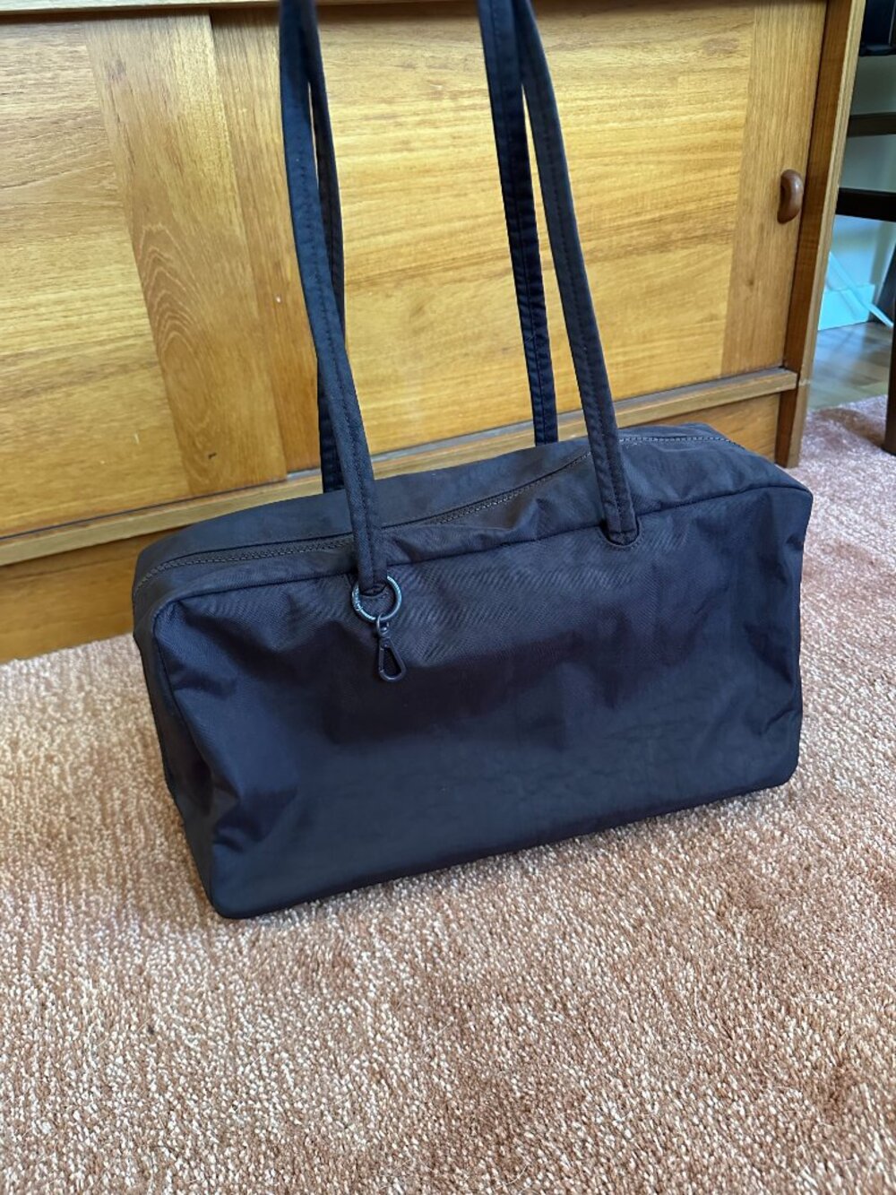 BAGGU Nylon Bowler Bag in Chocolate Plum - Picture 3 of 9
